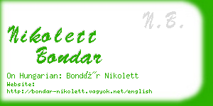 nikolett bondar business card